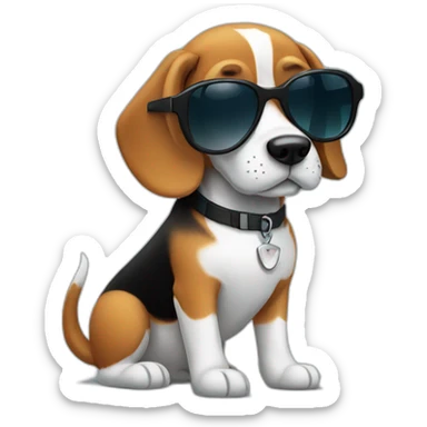 Beagle wearing sunglasses sticker