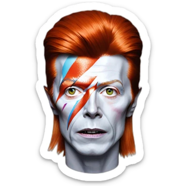 A TOK emoji of david bowie aladdin sane, grey background sticker