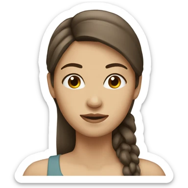 A Latina, pale woman with brown straight hair sticker