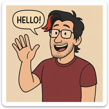 MARKIPLIER a hand and say hello sticker