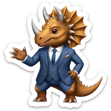 triceratops in a suit sticker
