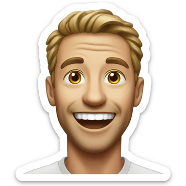 realistic portrait of a man laughing emoji sticker
