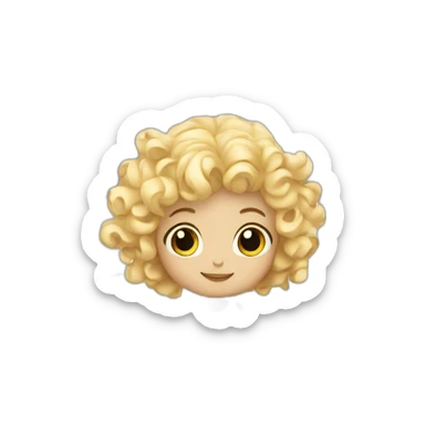 cute Angel fairy with wings and curly blond hair sticker