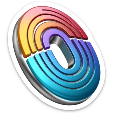 I want a logo that shows that you can create your own digital fingerprint, so that the logo is a fingerprint, but in a futuristic and professional way, and it looks very elegant, using colors that make it look like it belongs to the wealthy.I want it to be 3D. sticker