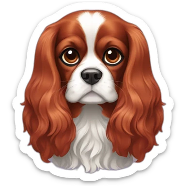 red and purple cavalier king charles spaniel  sticker