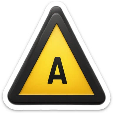 yellow triangular sign sign with black exclamation mark at an angle view sticker