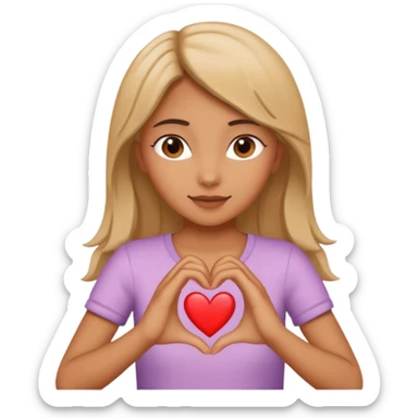 Chica haciendo corazon con las manos  sticker