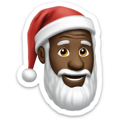 LeBron James wearing a Santa hat sticker