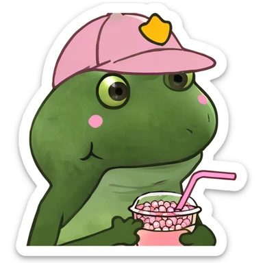 Pink drink with boba sticker