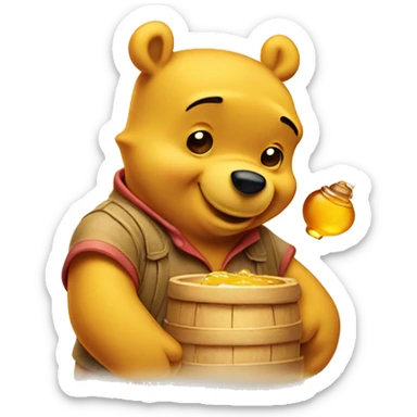 winnie the pooh with honey sticker