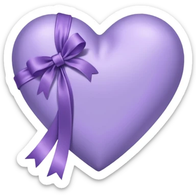 lavender heart with a ribbon sticker