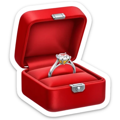 diamond ring in a red box sticker