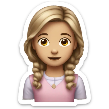 A little 5 year old white brown haired girl sticker