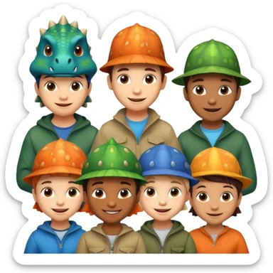 Dinosaur Hat Kids sticker