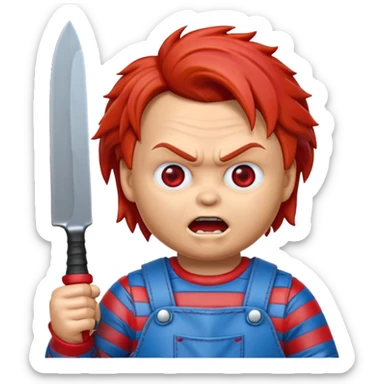 Un emojin de chuky überraschter Blick sticker