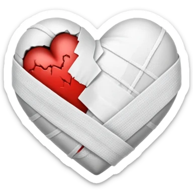 Black and white bandaged heart  sticker