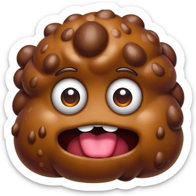 a poop emoji monster sticker