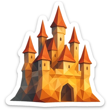 brilliant castle polygonal low-poly style sticker