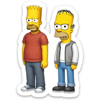 Homer et Bart Simpson sticker