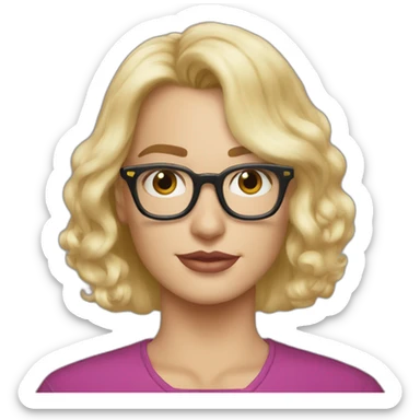 Henry Cavill kissing blond woman wearing glasses, with very short hair sticker