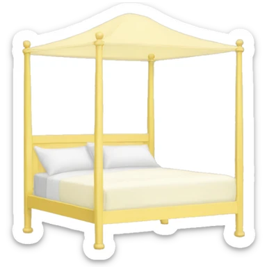 pastel yellow canopy bed sticker