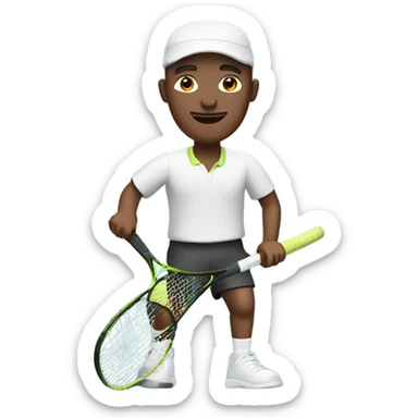 Man with a tennis raquet sticker