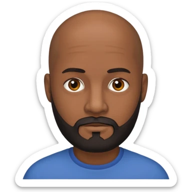 Dark Medium skin bald man with medium black beard sticker