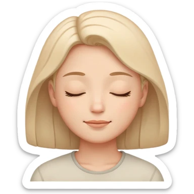 peaceful face with closed eyes and a gentle smile sticker