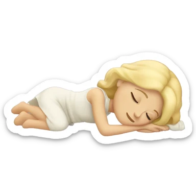 blonde girl sleeping sticker