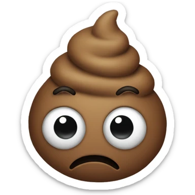 poop head with google eyes sticker