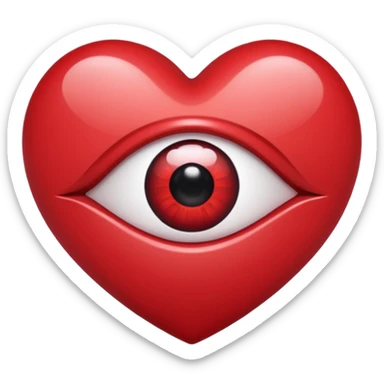 heart with a dark eye and teardrop sticker