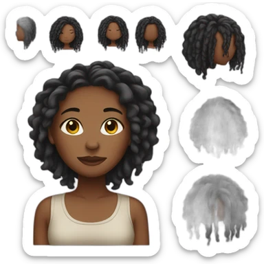 Black girl with locs sticker