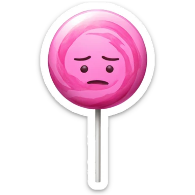 a glossy spherical monochromatic pink lollipop sticker