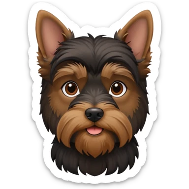 Dark Yorkshire terrier schnauzer sticker