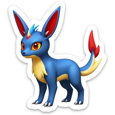  Cute Guilmon-Latias-Umbreon-Fakémon-hybrid-creature (full body)  sticker