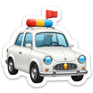 Auto blanco yendo al cine sticker