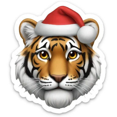 tigre navideño sticker