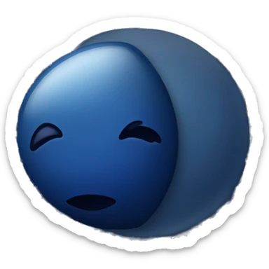 A dark blue moon with a small white bow on the right side sticker