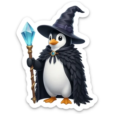 Penguin Wizard sticker