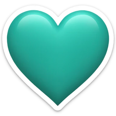 Teal heart sticker