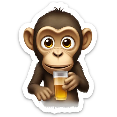 thirsty monkey  sticker