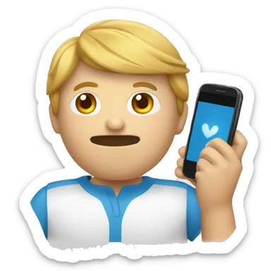 UN CHICO ENVIANDO MENSAJES POR CELULAR sticker