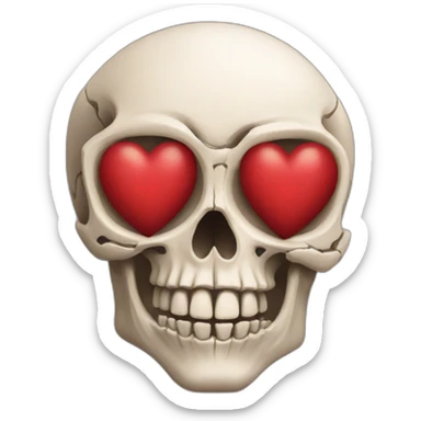 skull heart sticker