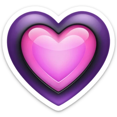 A purple and pink gem heart with black center sticker