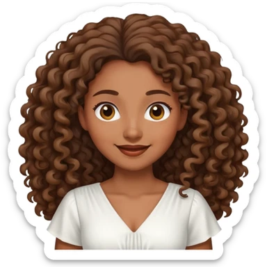 black, female teacher with long curly hair and a white dress, feeling happy sticker