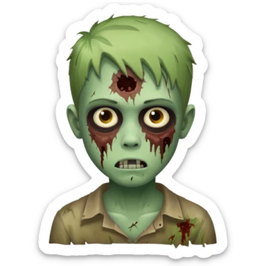 quero um emoji de um menino com pele de zumbi  sticker