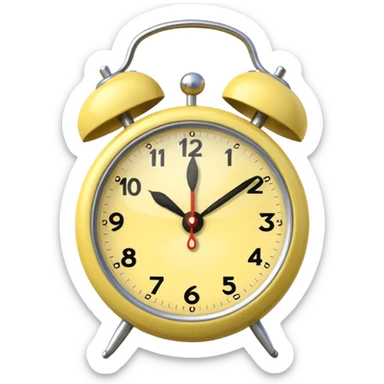 pale yellow alarm clock sticker
