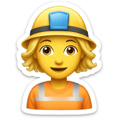 a girl with safety hat  sticker