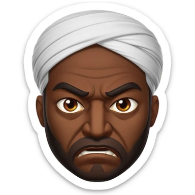 in profile, angry Iranian sticker