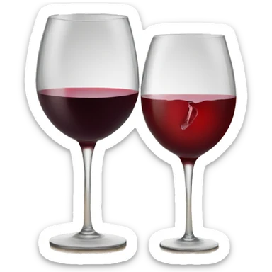 A glass of wine and a kiss sticker